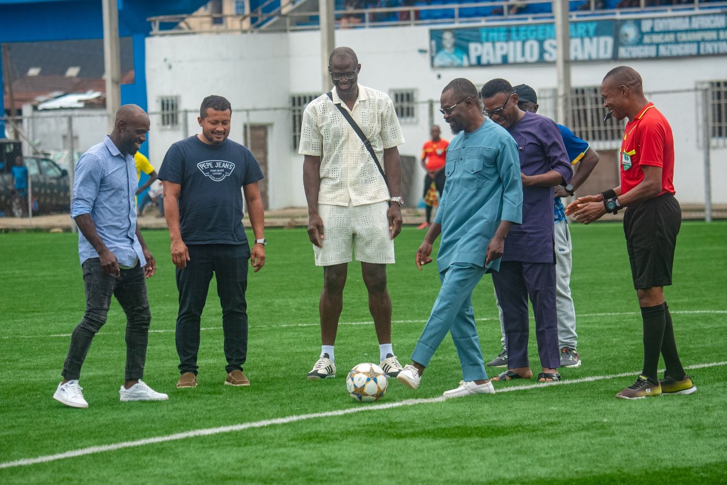 The ceremonial kick-off