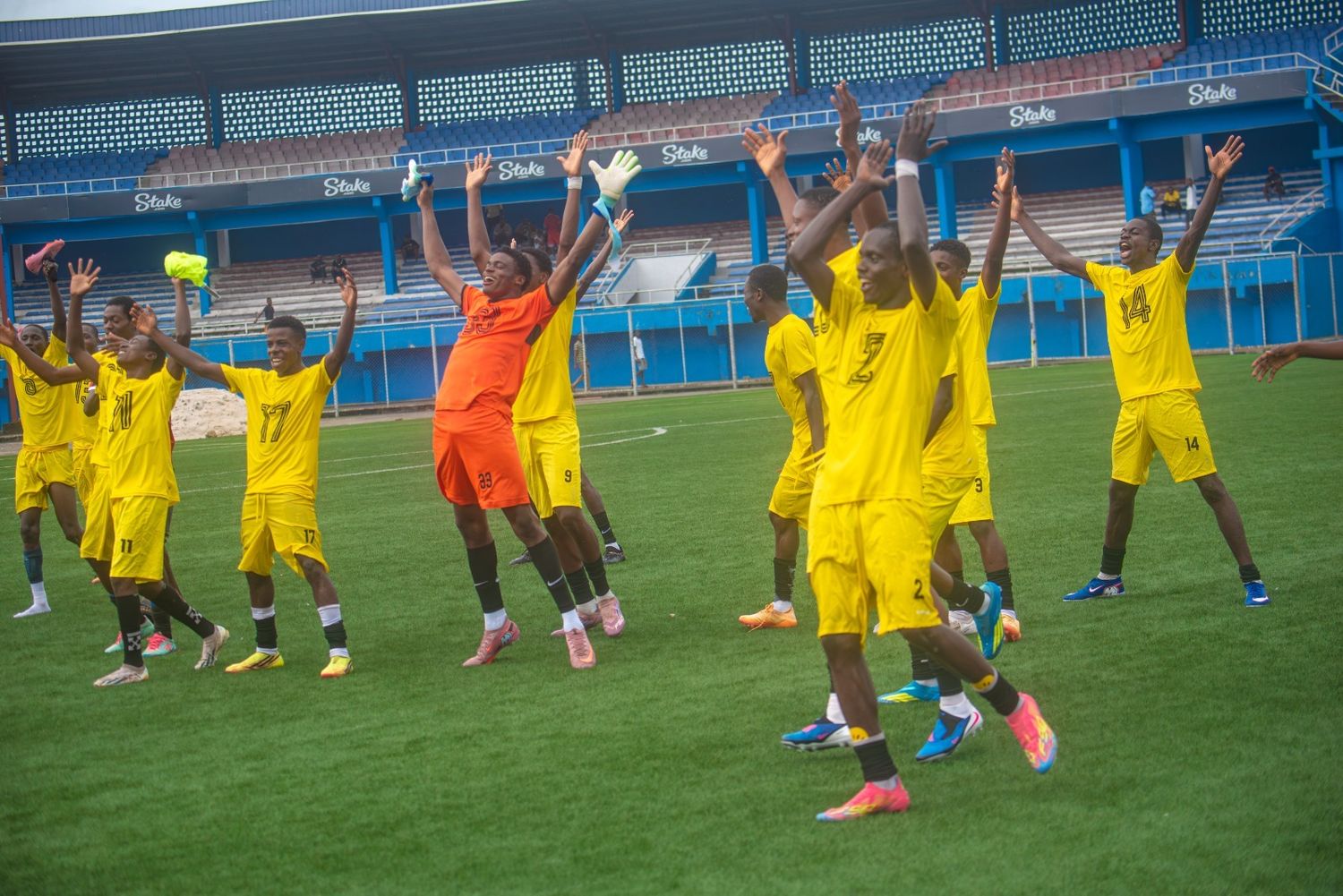 Champions celebrating at Enyimba Stadium, Aba