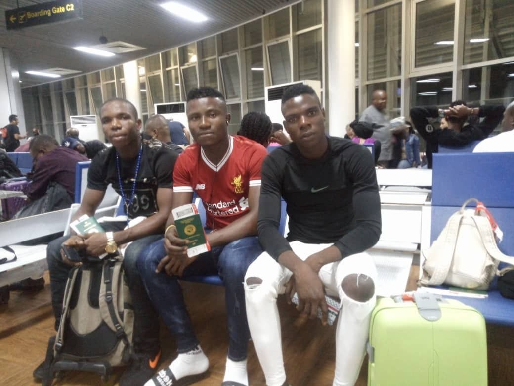 At the departure gate — passports and paperwork in order